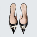 Bepointy Slingback Pump In Patent Leather And Kidskin 80Mm
