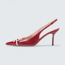 Bepointy Slingback Pump In Patent Leather And Kidskin 80Mm