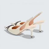 Bepointy Slingback Pump In Patent Leather And Kidskin 80Mm