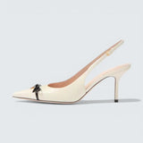 Bepointy Slingback Pump In Patent Leather And Kidskin 80Mm