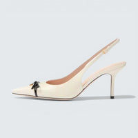 Bepointy Slingback Pump In Patent Leather And Kidskin 80Mm