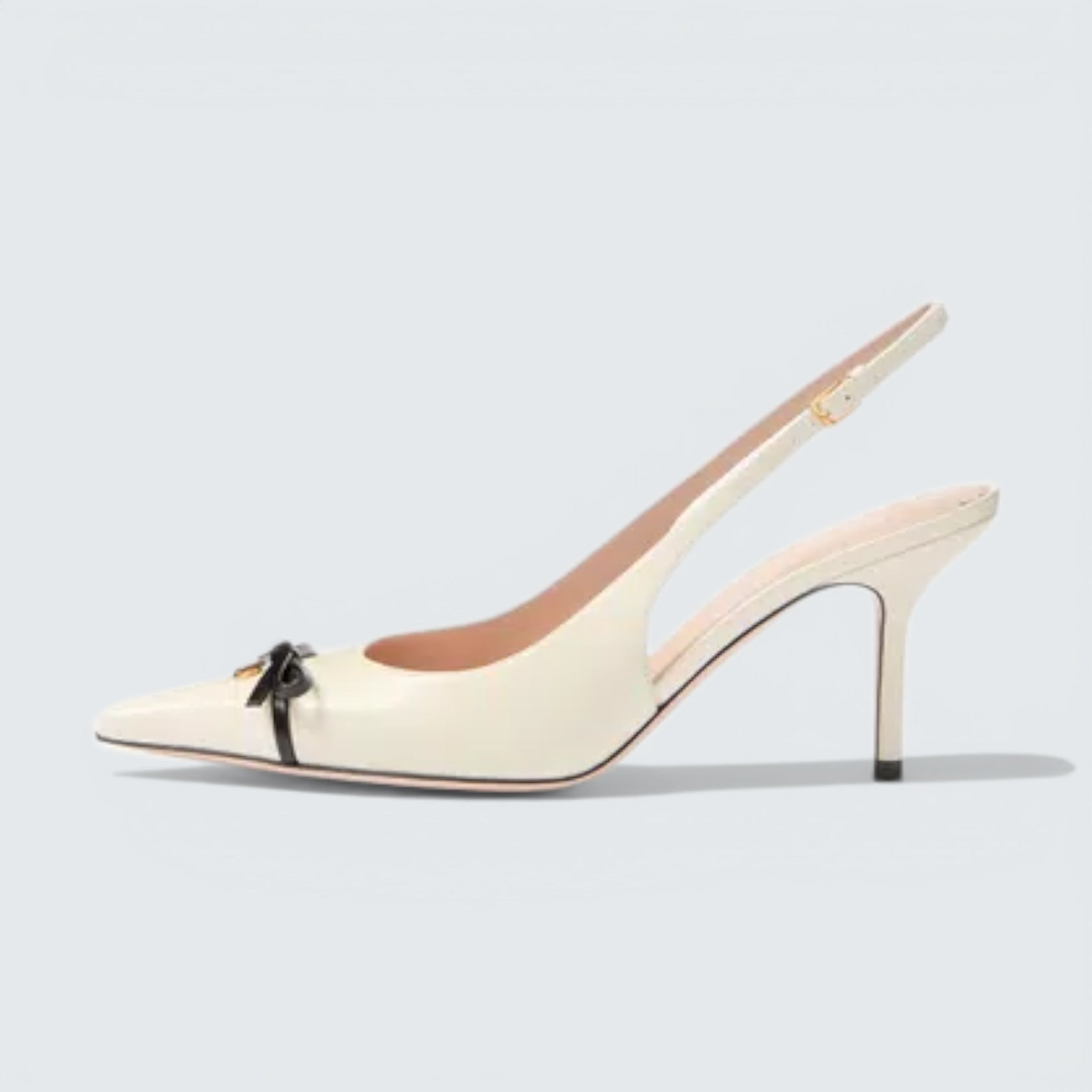 Bepointy Slingback Pump In Patent Leather And Kidskin 80Mm