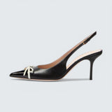 Bepointy Slingback Pump In Patent Leather And Kidskin 80Mm