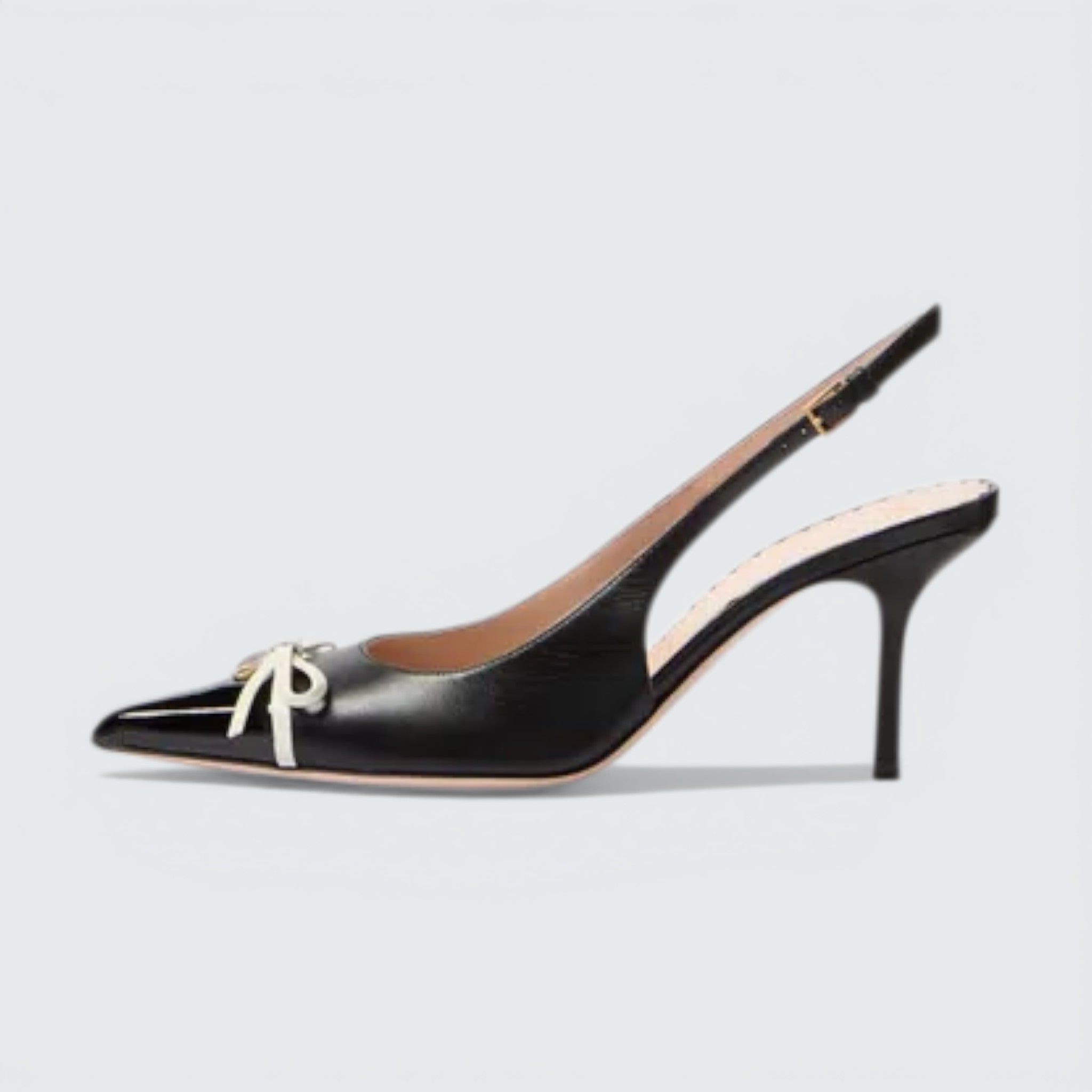 Bepointy Slingback Pump In Patent Leather And Kidskin 80Mm