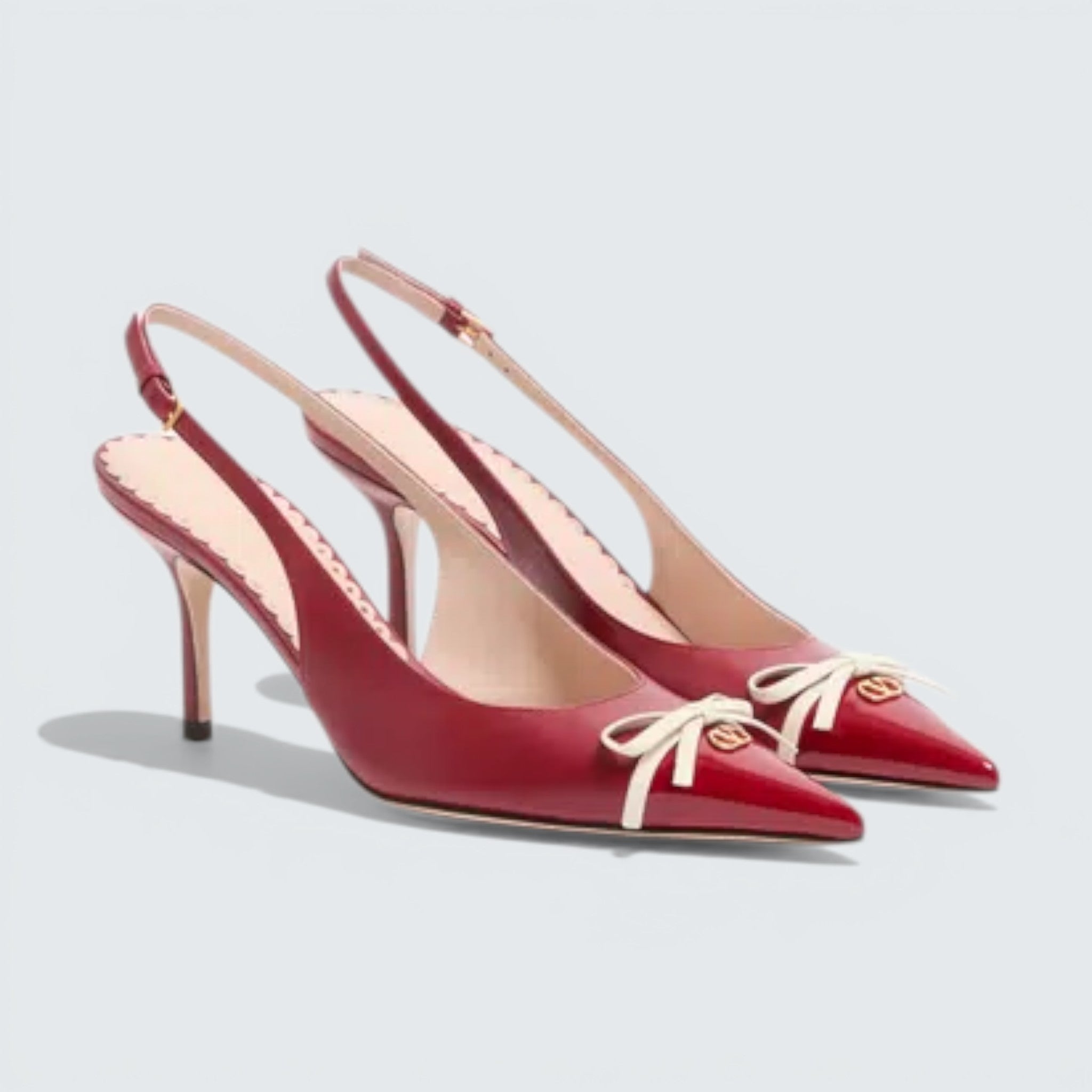 Bepointy Slingback Pump In Patent Leather And Kidskin 80Mm