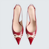 Bepointy Slingback Pump In Patent Leather And Kidskin 80Mm