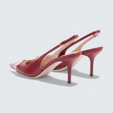 Bepointy Slingback Pump In Patent Leather And Kidskin 80Mm