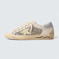 Super-Star 'Silver Glitter with Yellow Leather Star and Powder-Blue Heel Tab'