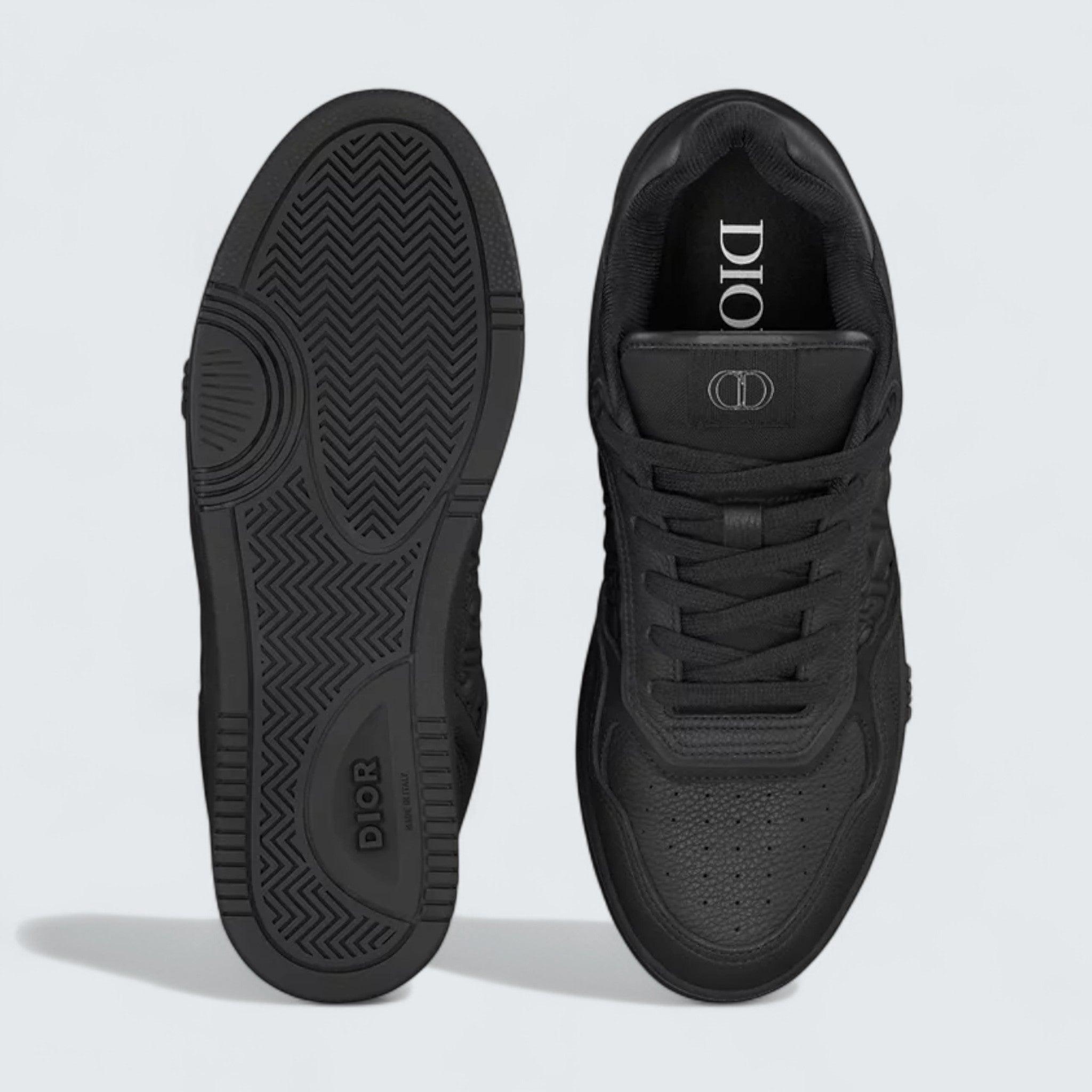 B27 Uptown Low-Top Sneaker ’Black Suede, Black Smooth Calfskin and Black Dior Oblique Jacquard’
