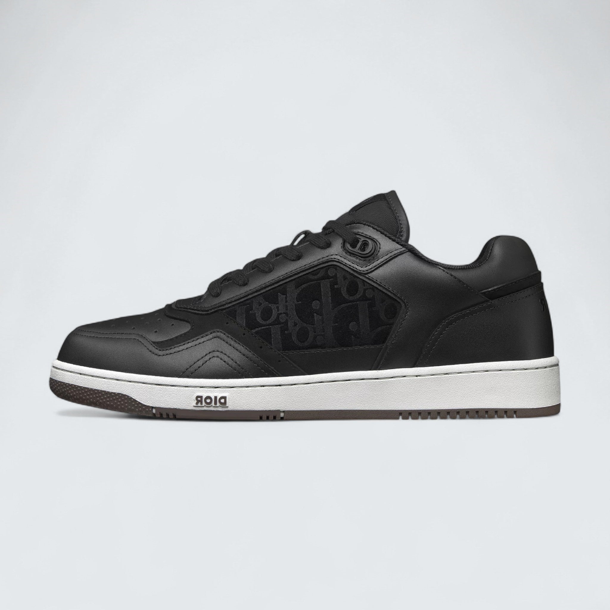 B27 Uptown Low-Top Sneaker ’Black Smooth Calfskin and Black Dior Oblique-Embossed Suede’