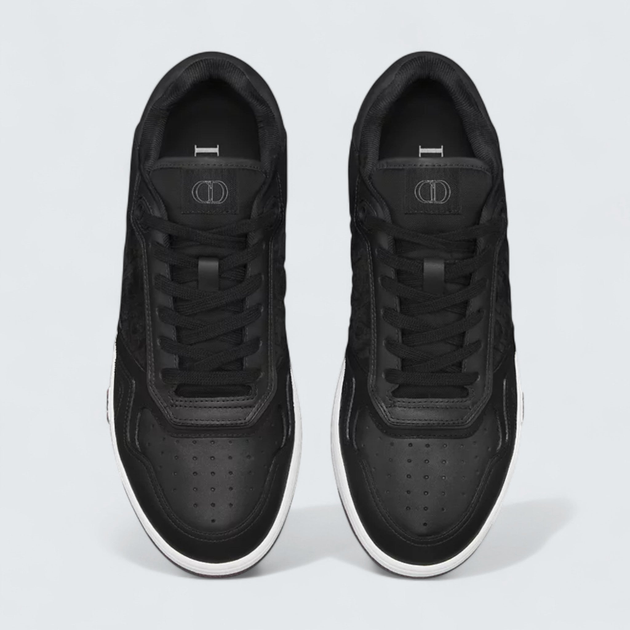 B27 Uptown Low-Top Sneaker ’Black Smooth Calfskin and Black Dior Oblique-Embossed Suede’