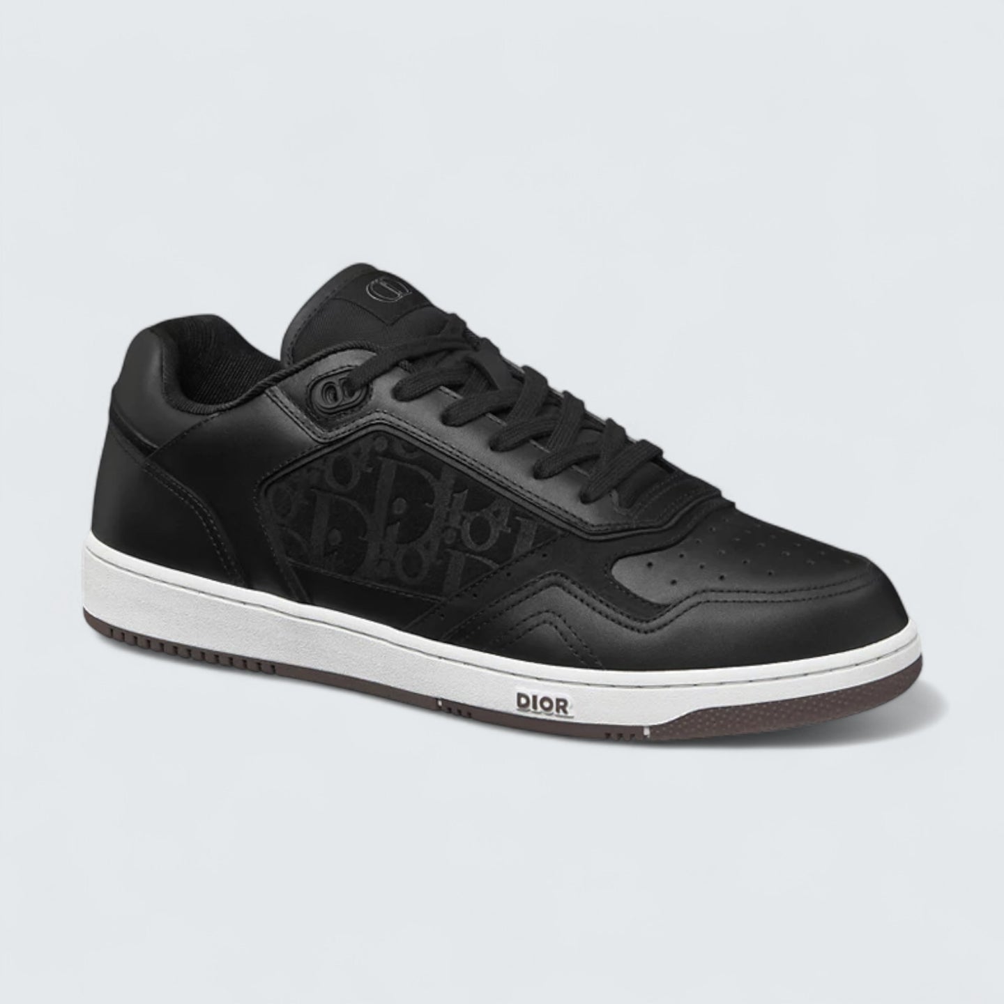 B27 Uptown Low-Top Sneaker ’Black Smooth Calfskin and Black Dior Oblique-Embossed Suede’