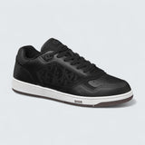 B27 Uptown Low-Top Sneaker ’Black Smooth Calfskin and Black Dior Oblique-Embossed Suede’