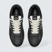 B27 Uptown Low-Top Sneaker ’Black Smooth Calfskin with Beige and Black Dior Oblique Jacquard’
