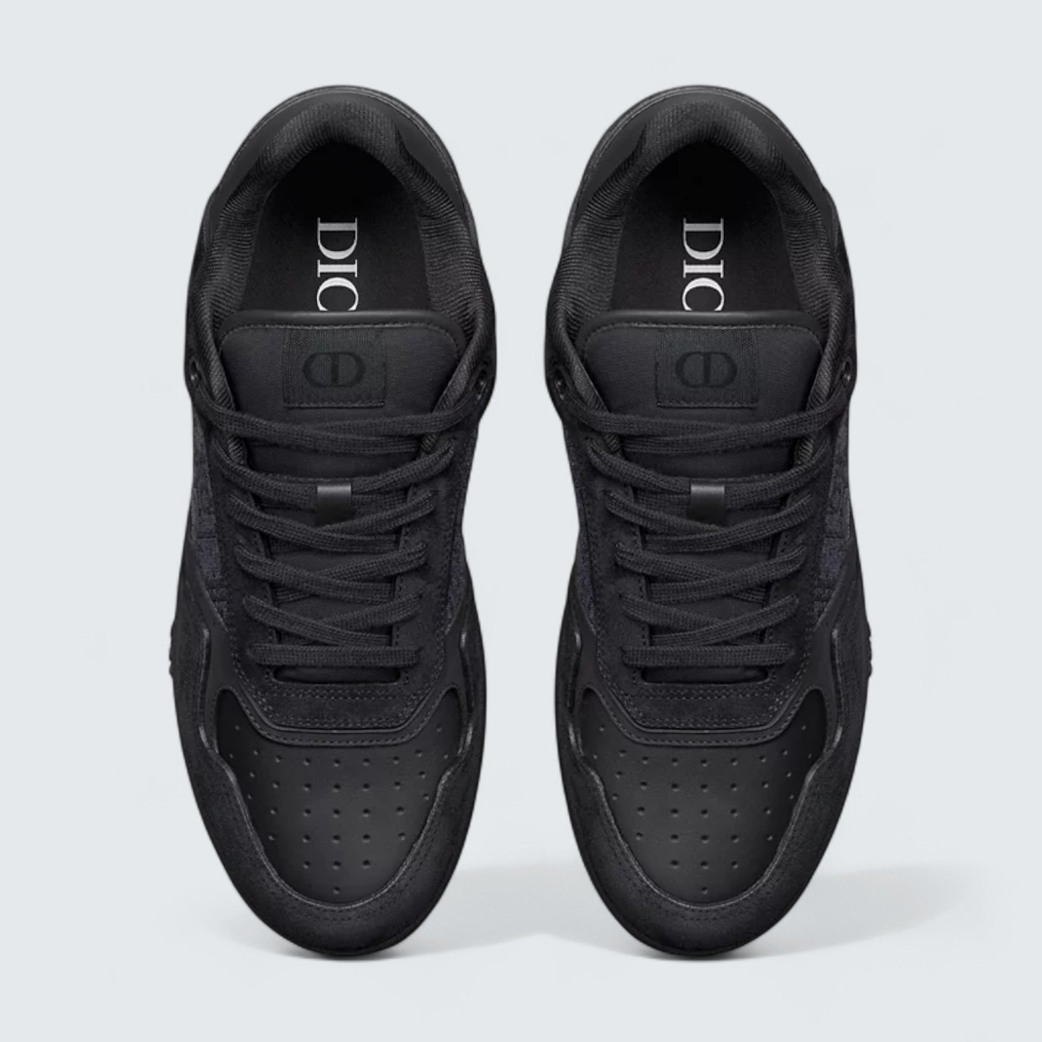 B27 Uptown Low-Top Sneaker ’Black Suede, Black Smooth Calfskin and Black Dior Oblique Jacquard’