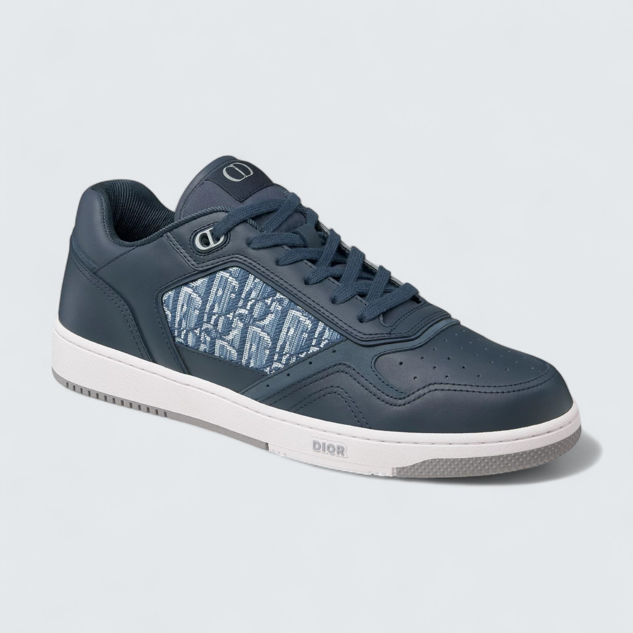B27 Uptown Low-Top Sneaker ’Blue Smooth Calfskin and Blue Dior Oblique Jacquard’
