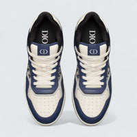 B27 Uptown Low-Top Sneaker ’Blue, Cream and Dior Gray Smooth Calfskin with Beige and Black Dior Oblique Jacquard’