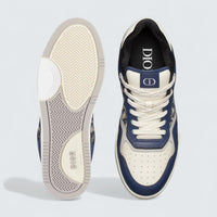 B27 Uptown Low-Top Sneaker ’Blue, Cream and Dior Gray Smooth Calfskin with Beige and Black Dior Oblique Jacquard’
