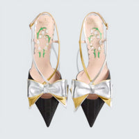 Bowow Slingback Pumps In Moirè Fabric 85Mm