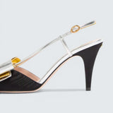 Bowow Slingback Pumps In Moirè Fabric 85Mm