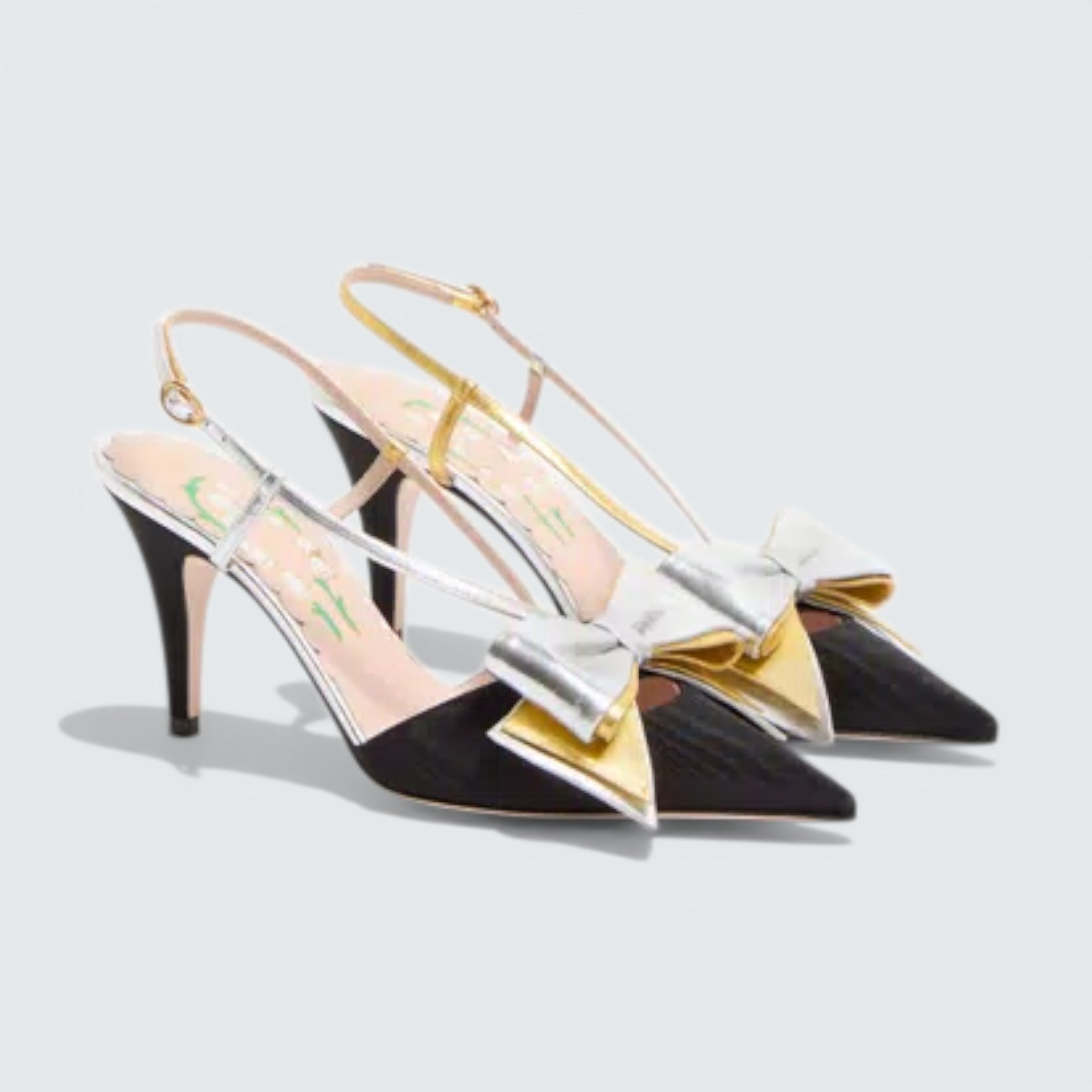 Bowow Slingback Pumps In Moirè Fabric 85Mm