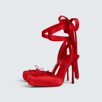 Cassia Lace Up - 100 mm Strappy pumps - Crepe satin