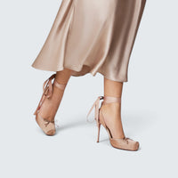 Cassia Lace Up - 100 mm Strappy pumps - Crepe satin