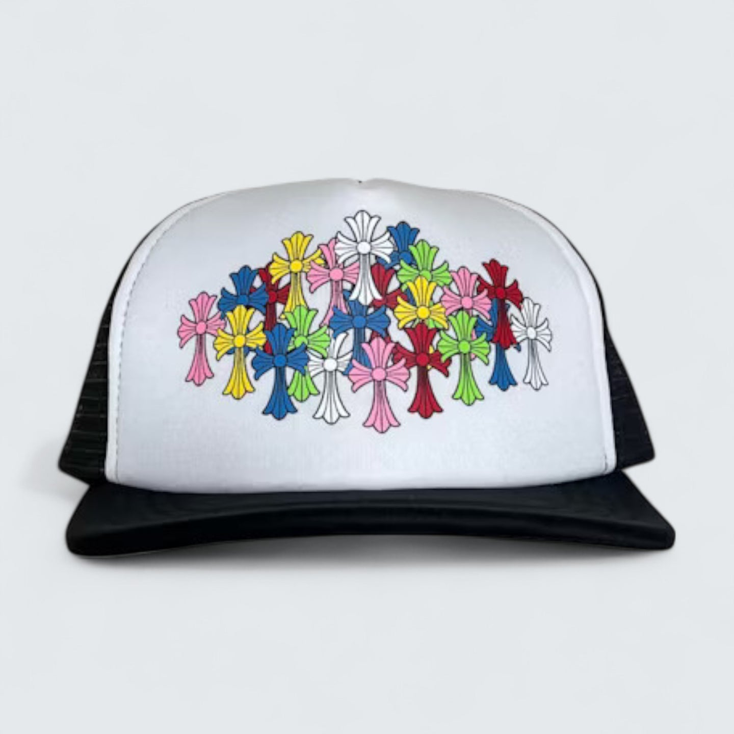 Trucker Hat 'Multicolor Crosses Black/White'