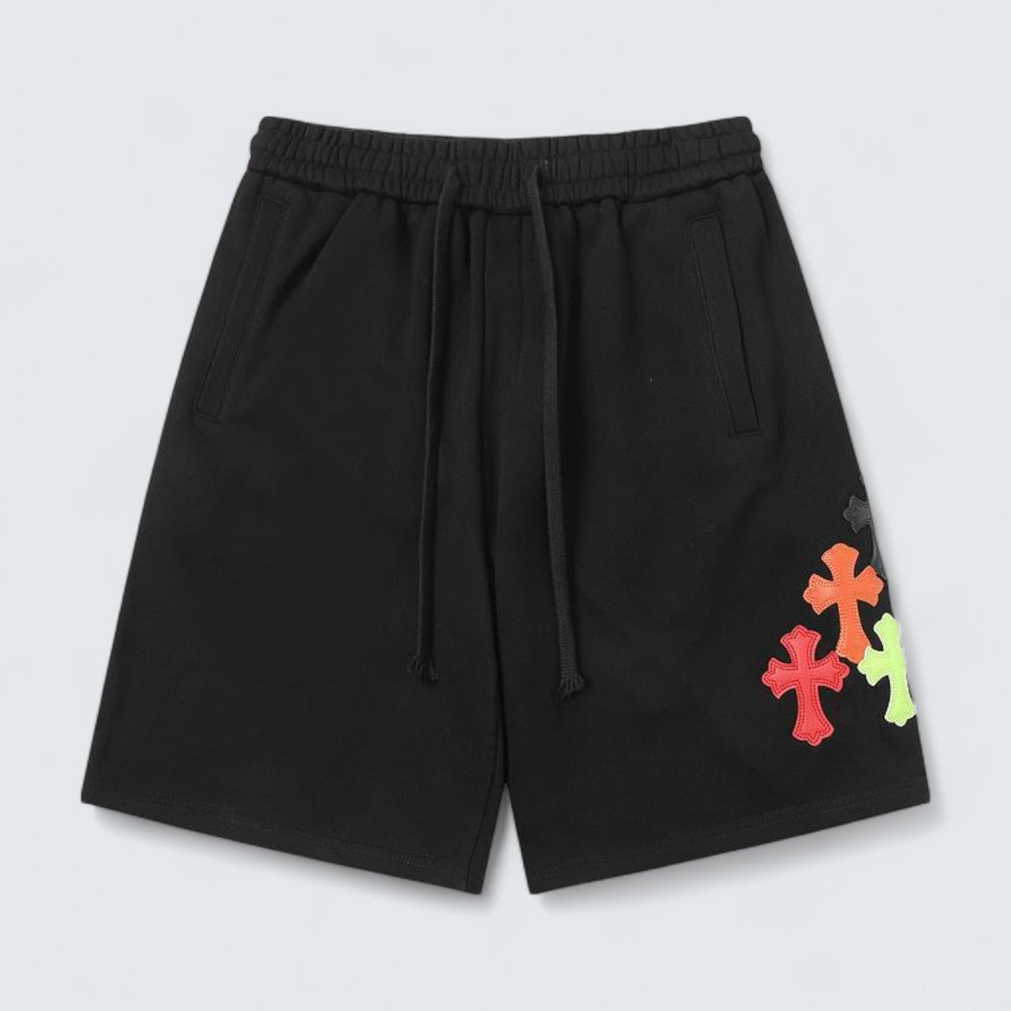Multicolor Cross Patch Shorts