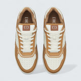 B27 Uptown Low-Top Sneaker ’Cognac and White Grained Calfskin with White Dior Gravity Leather’