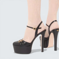 Crasher Platform Pumps in Kidskin 145MM