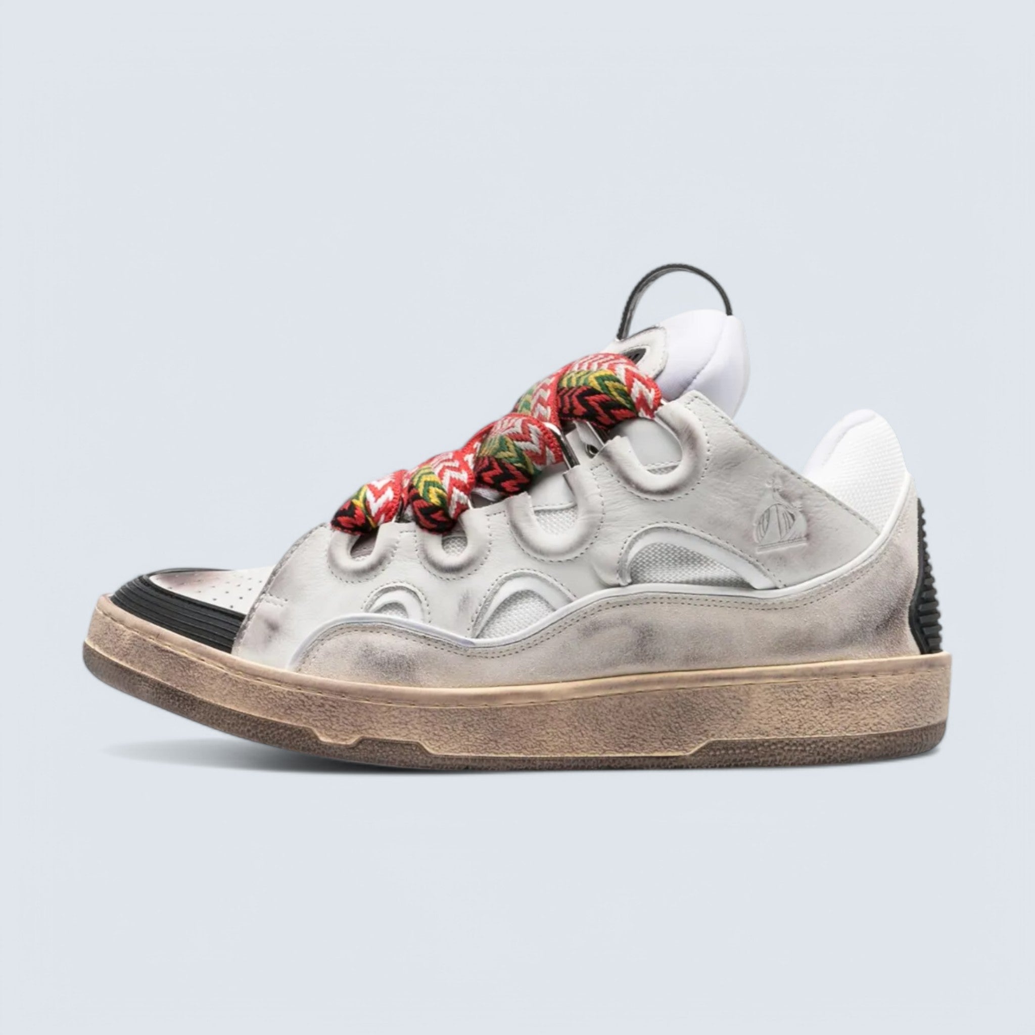 Leather Curb Sneakers 'White Ivory'