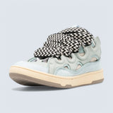 Leather Curb Sneakers 'Light Blue'