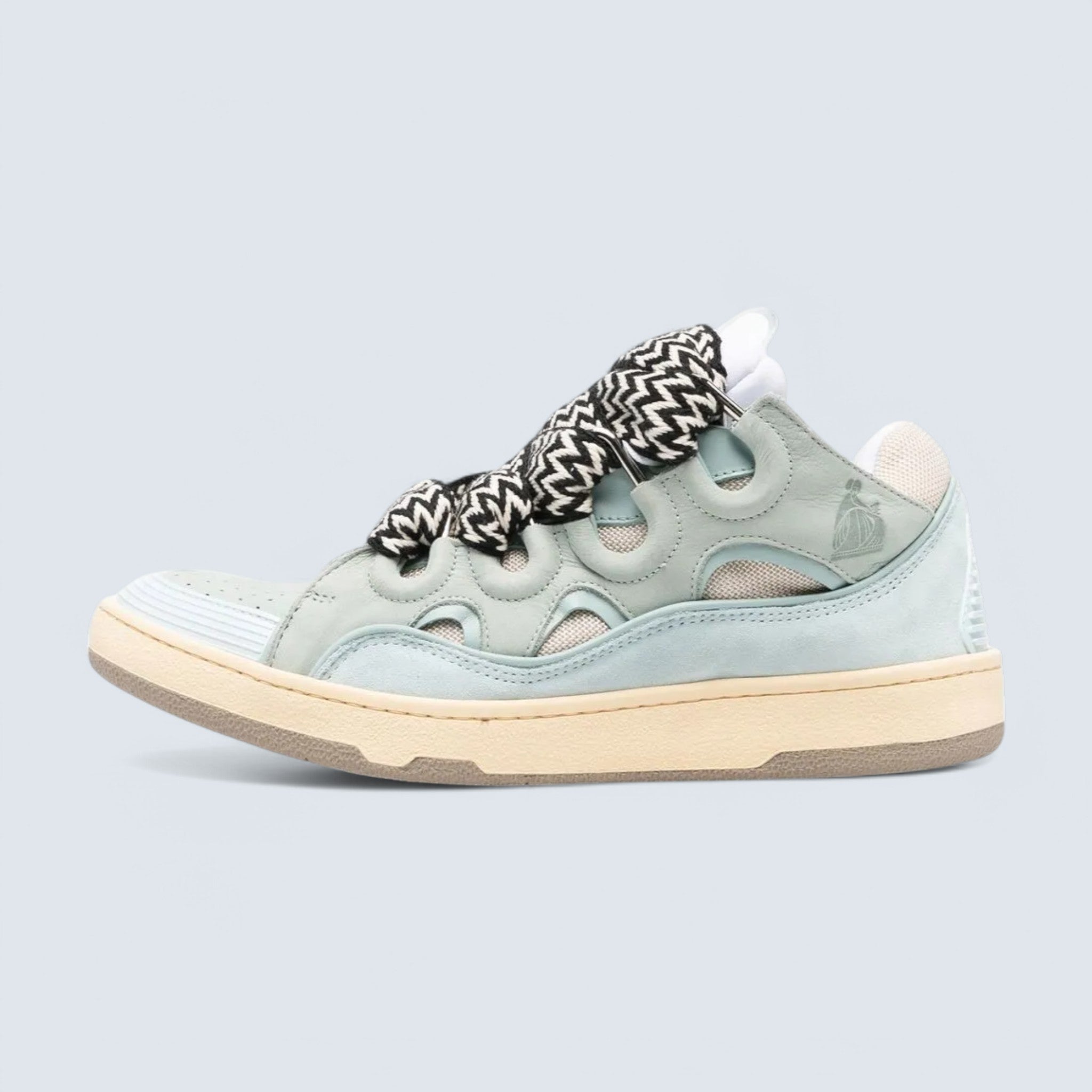 Leather Curb Sneakers 'Light Blue'