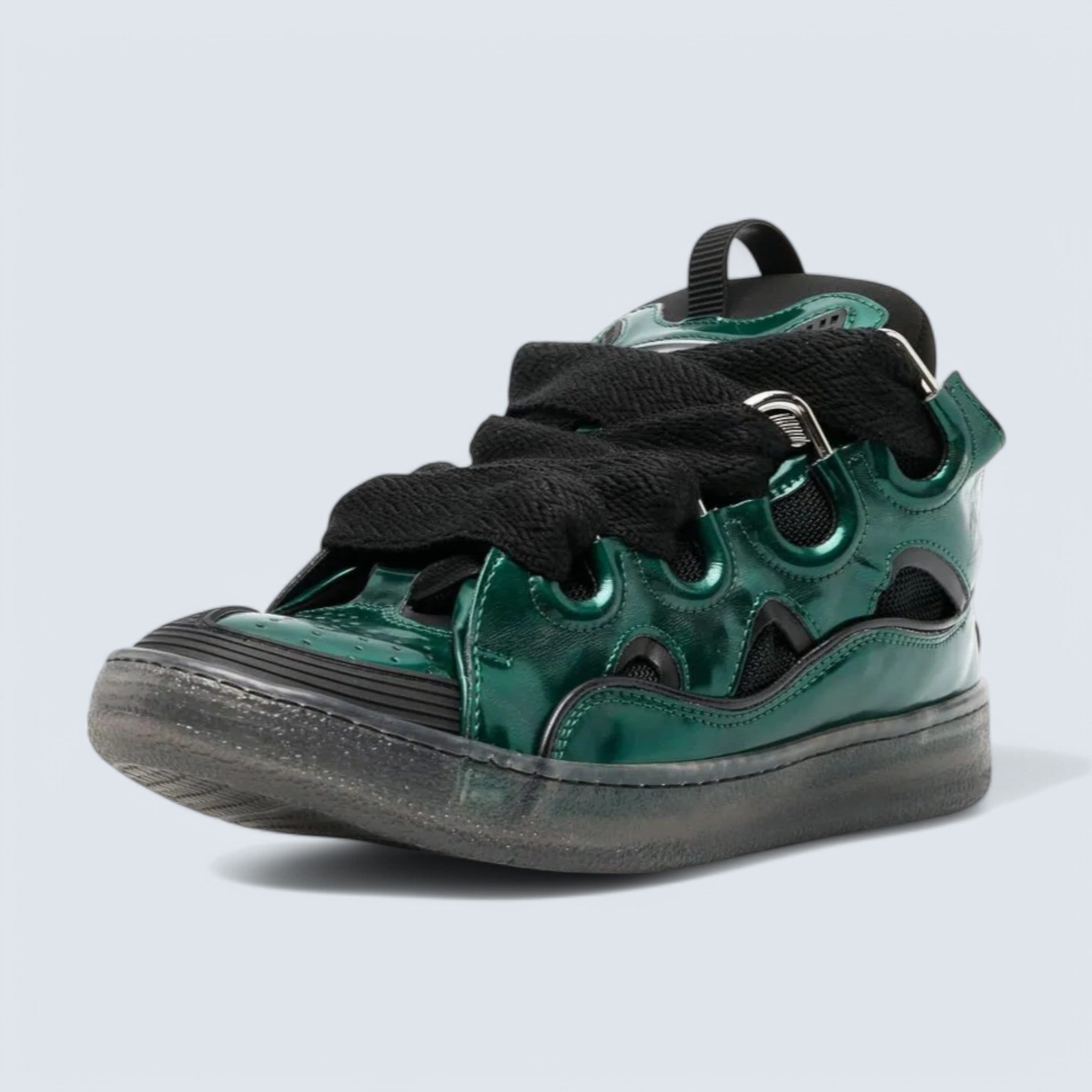 Curb Lace-Up Sneakers 'Metallic Green'