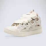 Leather Curb Sneakers 'Light Beige'