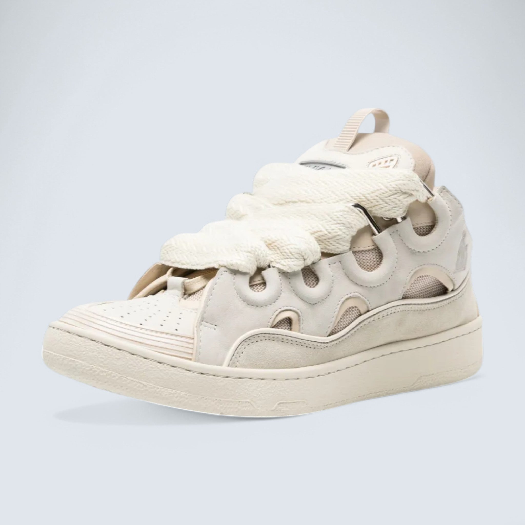 Leather Curb Sneakers 'Light Beige'