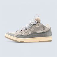 Leather Curb Sneakers 'Light Grey'