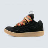 Leather Curb Sneakers 'Black'