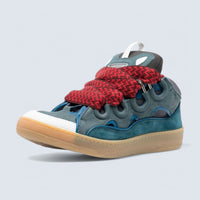 Curb Low-Top Sneakers 'Blue-Grey/Red Laces'