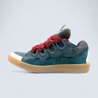 Curb Low-Top Sneakers 'Blue-Grey/Red Laces'