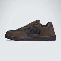 B27 Uptown Low-Top Sneaker ’Deep Brown Suede, Black Smooth Calfskin and Black Dior Oblique Jacquard’