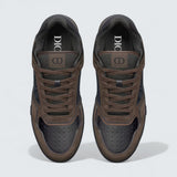 B27 Uptown Low-Top Sneaker ’Deep Brown Suede, Black Smooth Calfskin and Black Dior Oblique Jacquard’