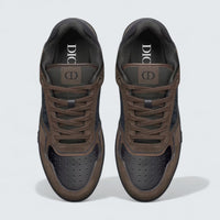 B27 Uptown Low-Top Sneaker ’Deep Brown Suede, Black Smooth Calfskin and Black Dior Oblique Jacquard’