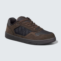 B27 Uptown Low-Top Sneaker ’Deep Brown Suede, Black Smooth Calfskin and Black Dior Oblique Jacquard’