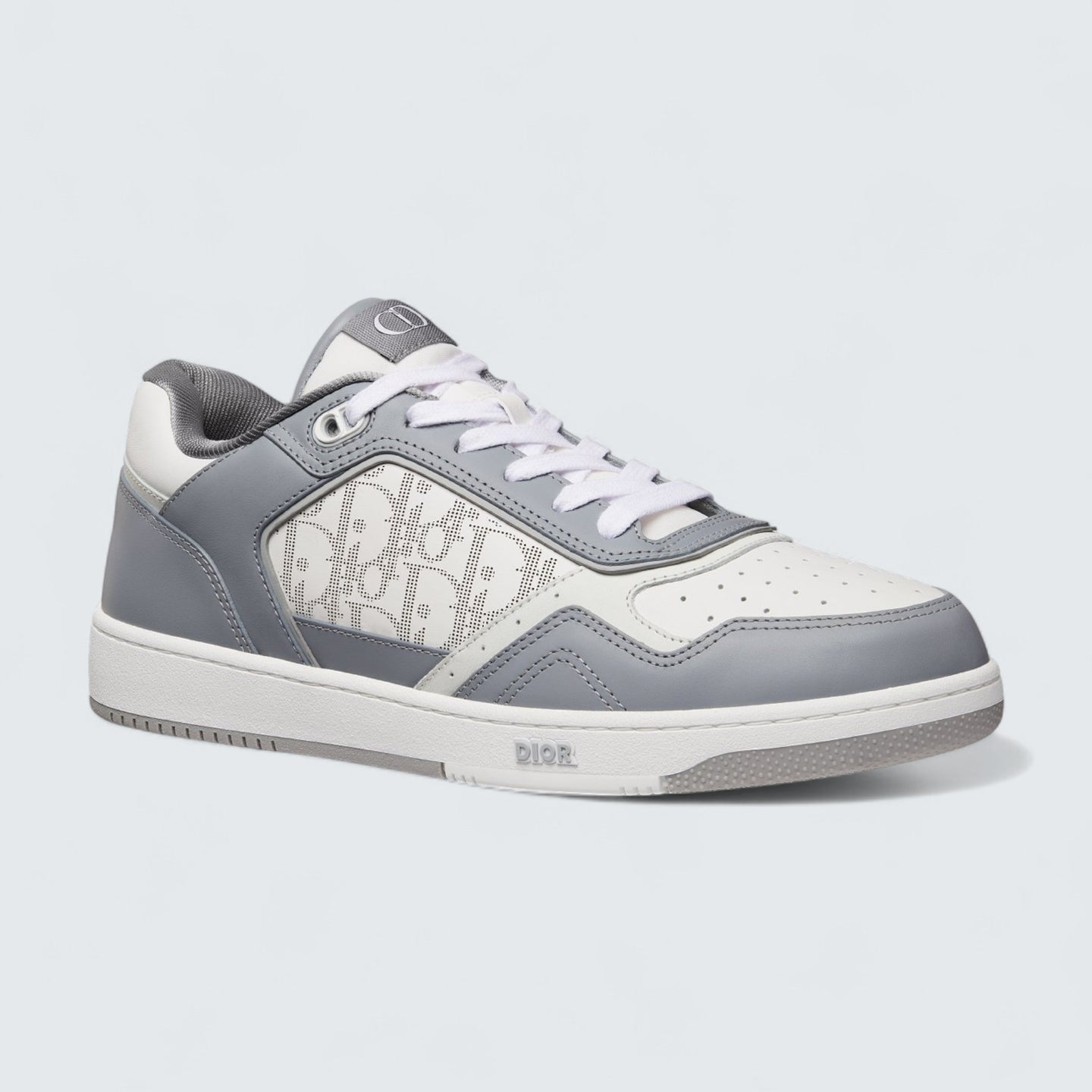 B27 Uptown Low-Top Sneaker ’Dior Gray Smooth Calfskin and White Dior Oblique Galaxy Leather’