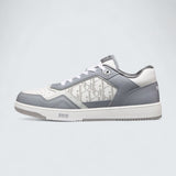 B27 Uptown Low-Top Sneaker ’Dior Gray Smooth Calfskin and White Dior Oblique Galaxy Leather’