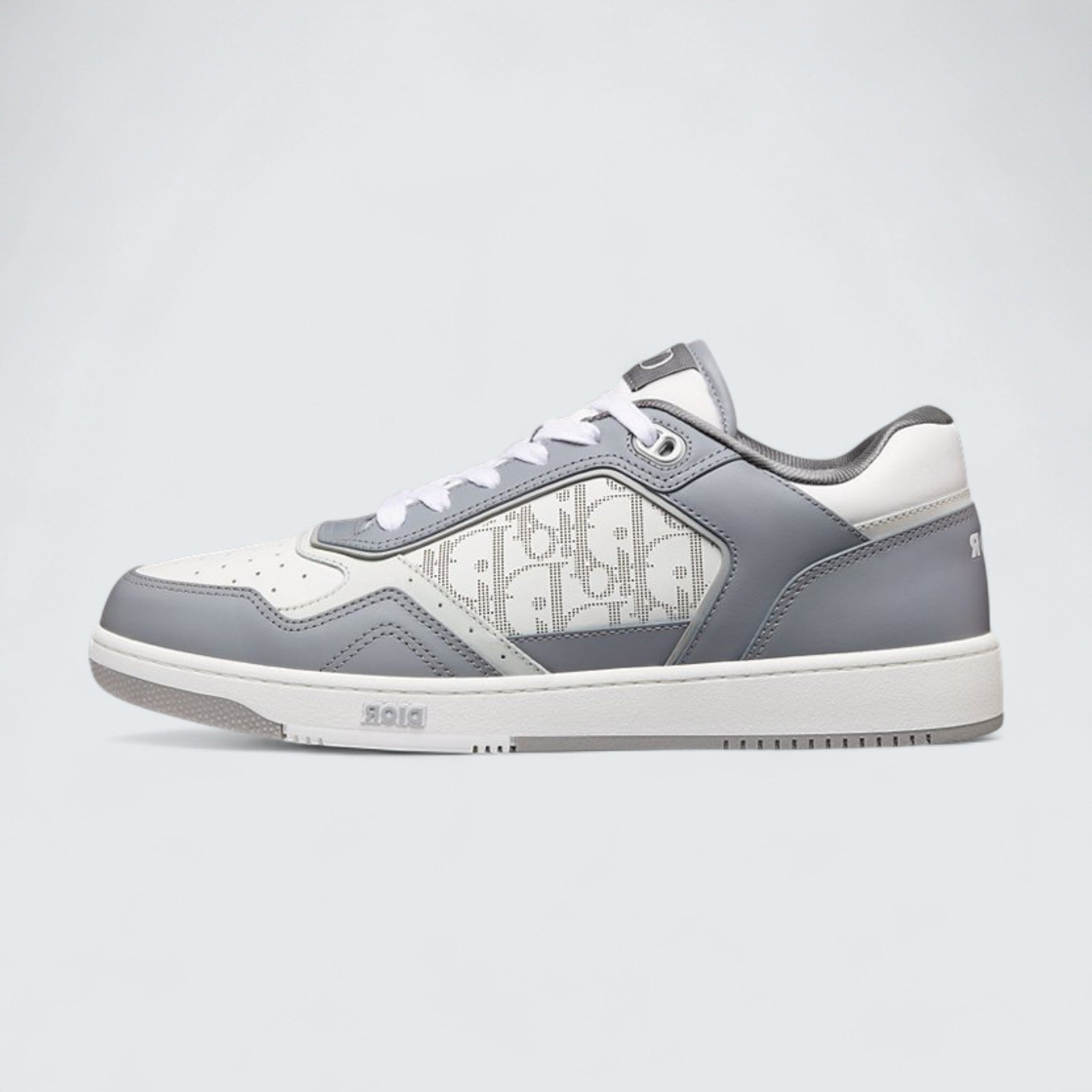 B27 Uptown Low-Top Sneaker ’Dior Gray Smooth Calfskin and White Dior Oblique Galaxy Leather’