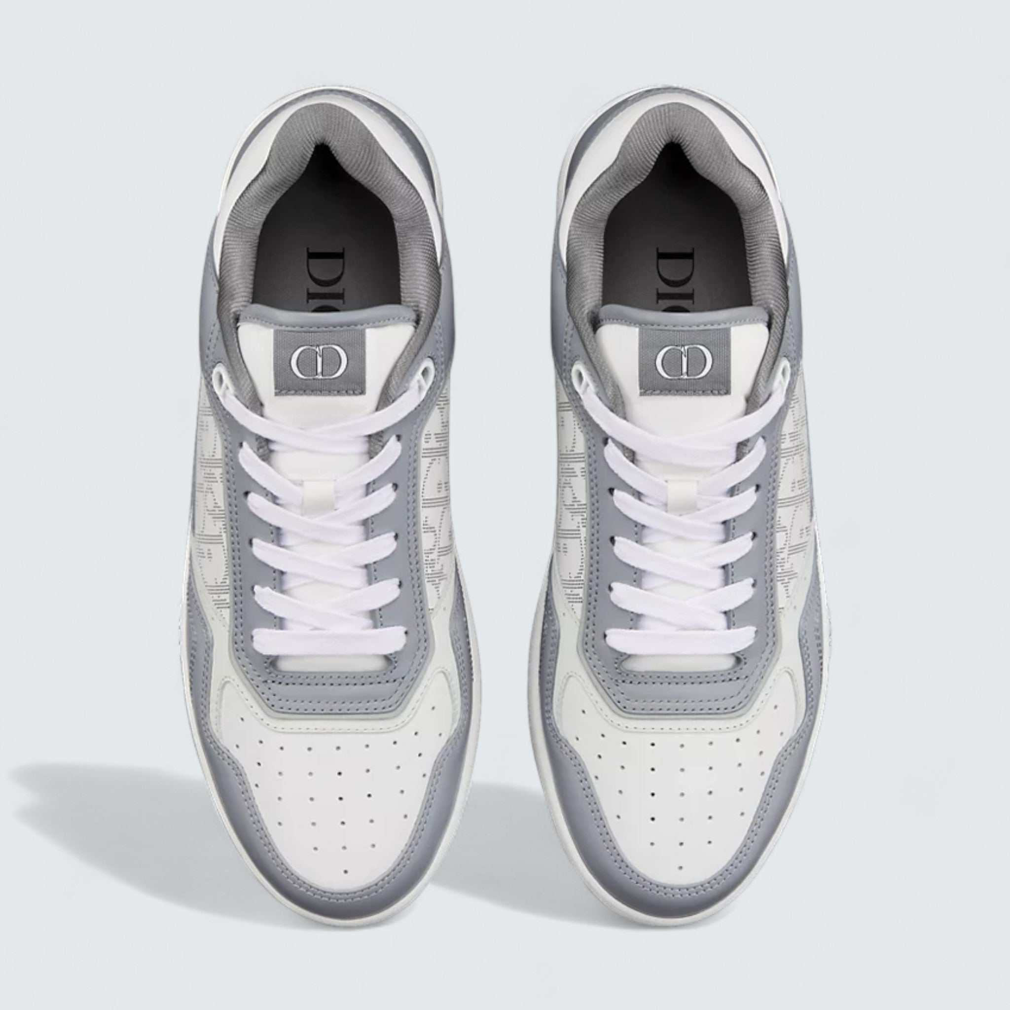 B27 Uptown Low-Top Sneaker ’Dior Gray Smooth Calfskin and White Dior Oblique Galaxy Leather’