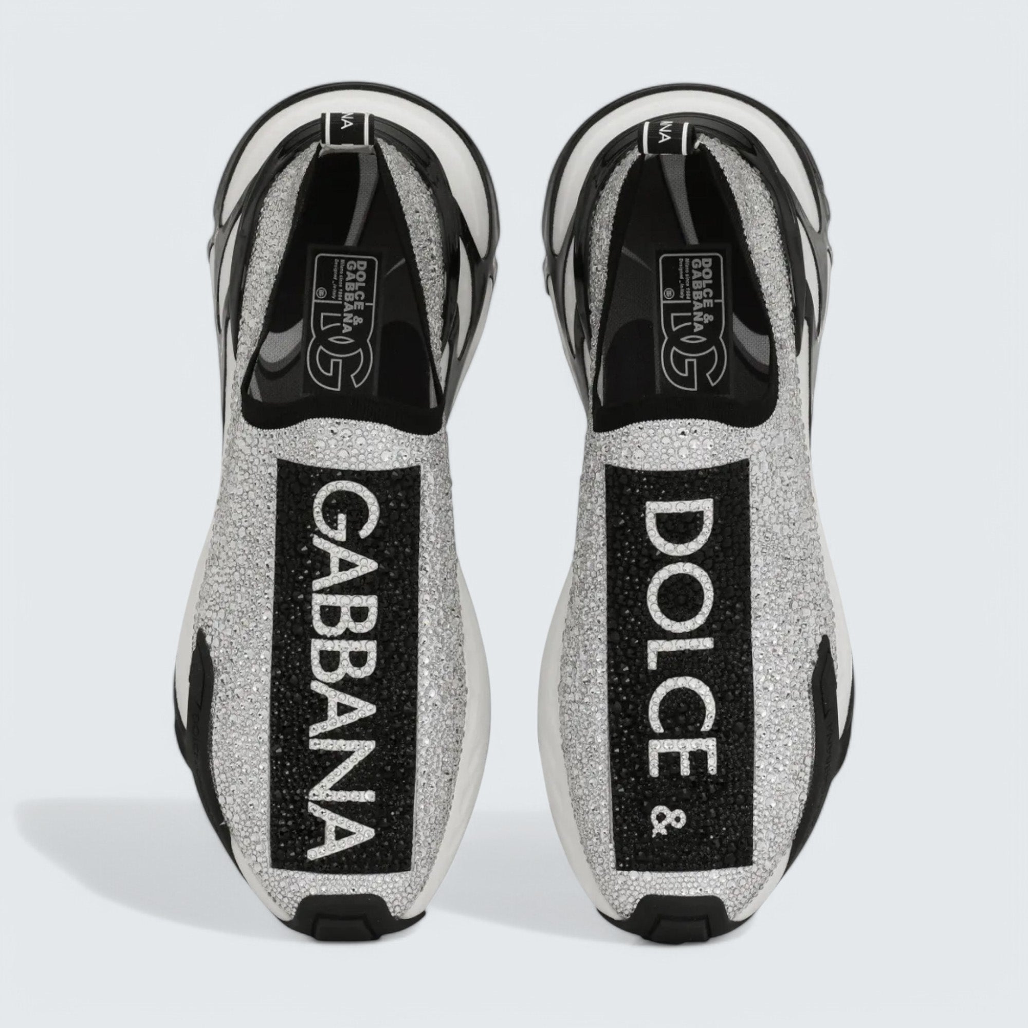 D&G Fast Rhinestone-Embellished Sneakers 'Off-White/Black'